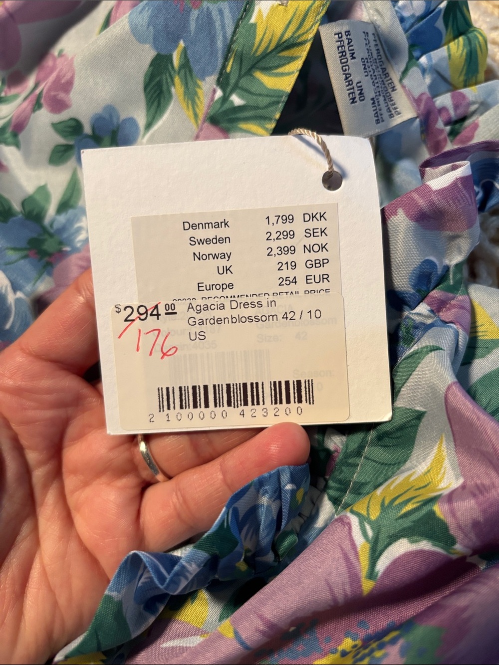 Anthropologie brand Baum und Pferdgarten Agacia Floral dress size US 10 BNWT - Picture 12 of 12